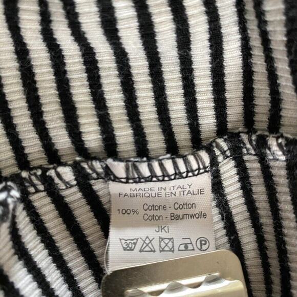 Brandy Melville Top Women One Size Black White Striped Tank Spaghetti Strap Crop - Picture 10 of 10